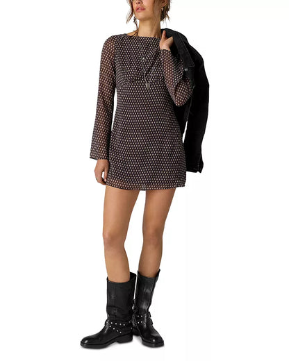Free People - Jolie Printed Mini Dress - Dark Black/Brown Combo