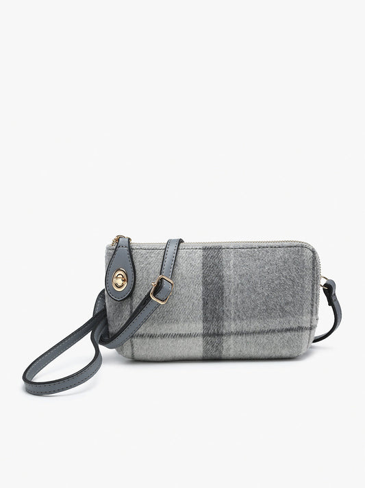 Kendall Plaid Crossbody - GREY