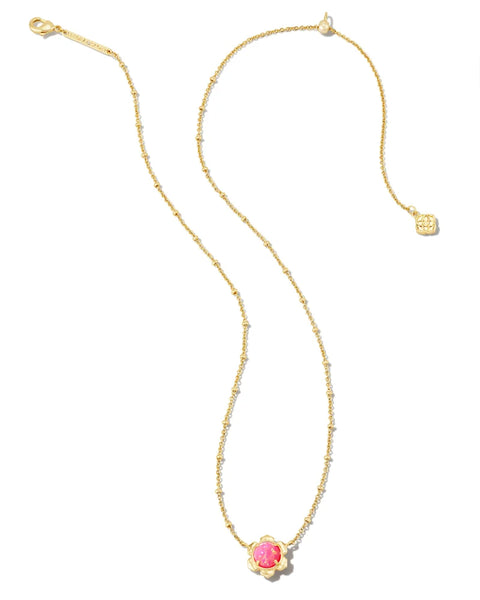 Kendra Scott - Susie Gold Short Pendant Necklace - HOT PINK OPAL KYOCERA