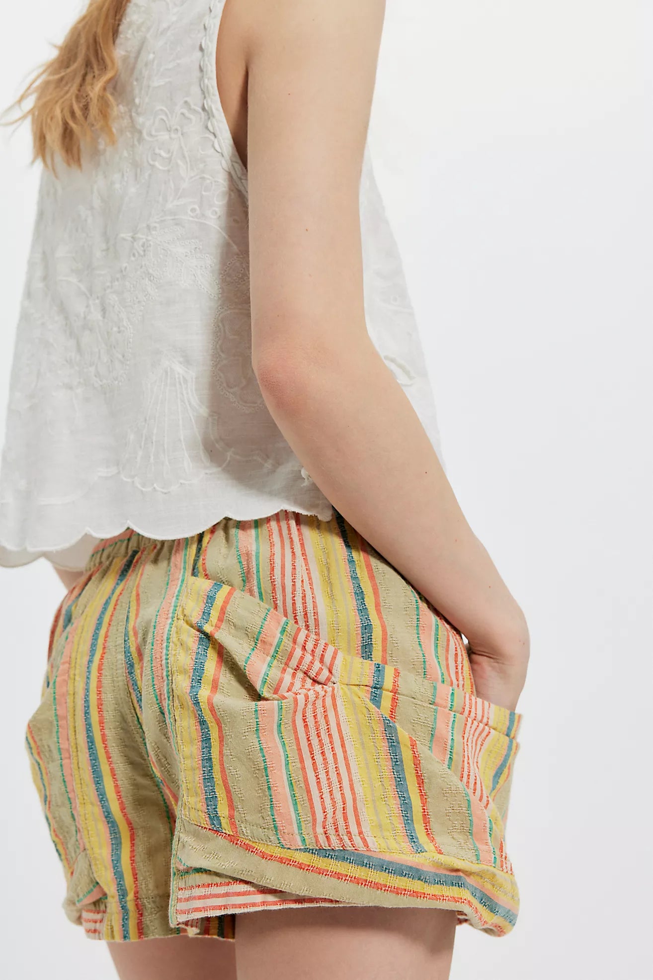 Free People - Good Fortune Stripe Shorts - TEA COMBO