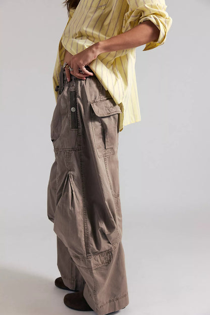Free People We The Free Onset Cargo Parachute Pants – Dusted Cocoa