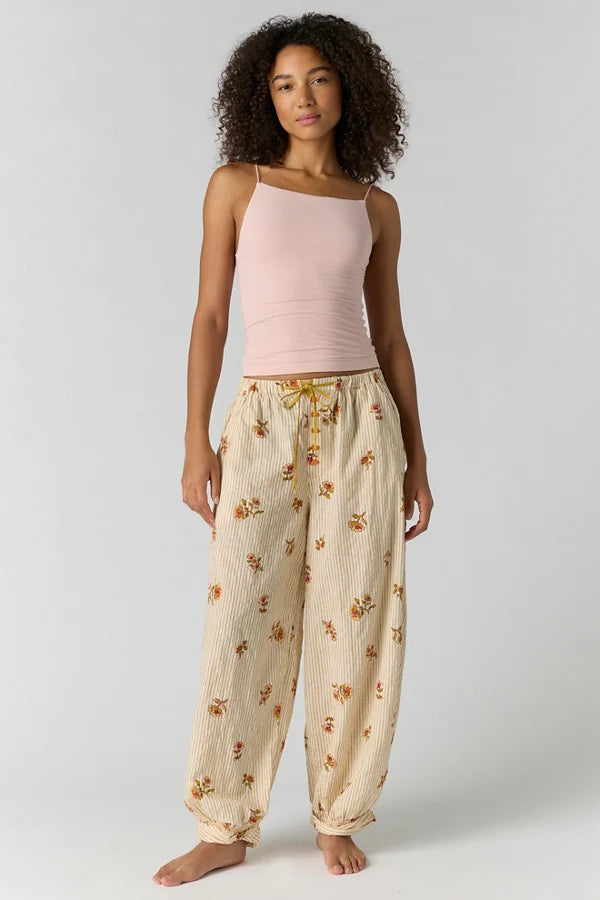 Free People - On Repeat Drawstring Pants - IVORY FLORAL