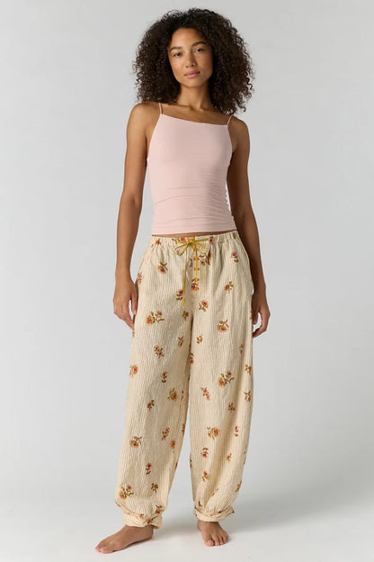 Free People - On Repeat Drawstring Pants - IVORY FLORAL