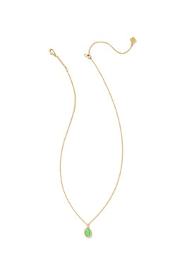 Kendra Scott - Daphne Framed Pendant Necklace - BRIGHT GREEN KYOCERA OPAL