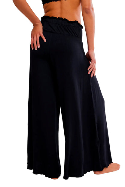 Free People -  Dream State Wide-Leg Pants - BLACK