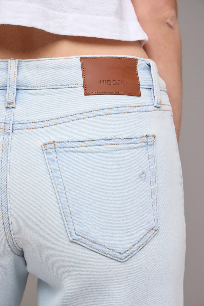 Hidden - Nori Super Light Wash 31" Mid Rise Wide Leg Jeans