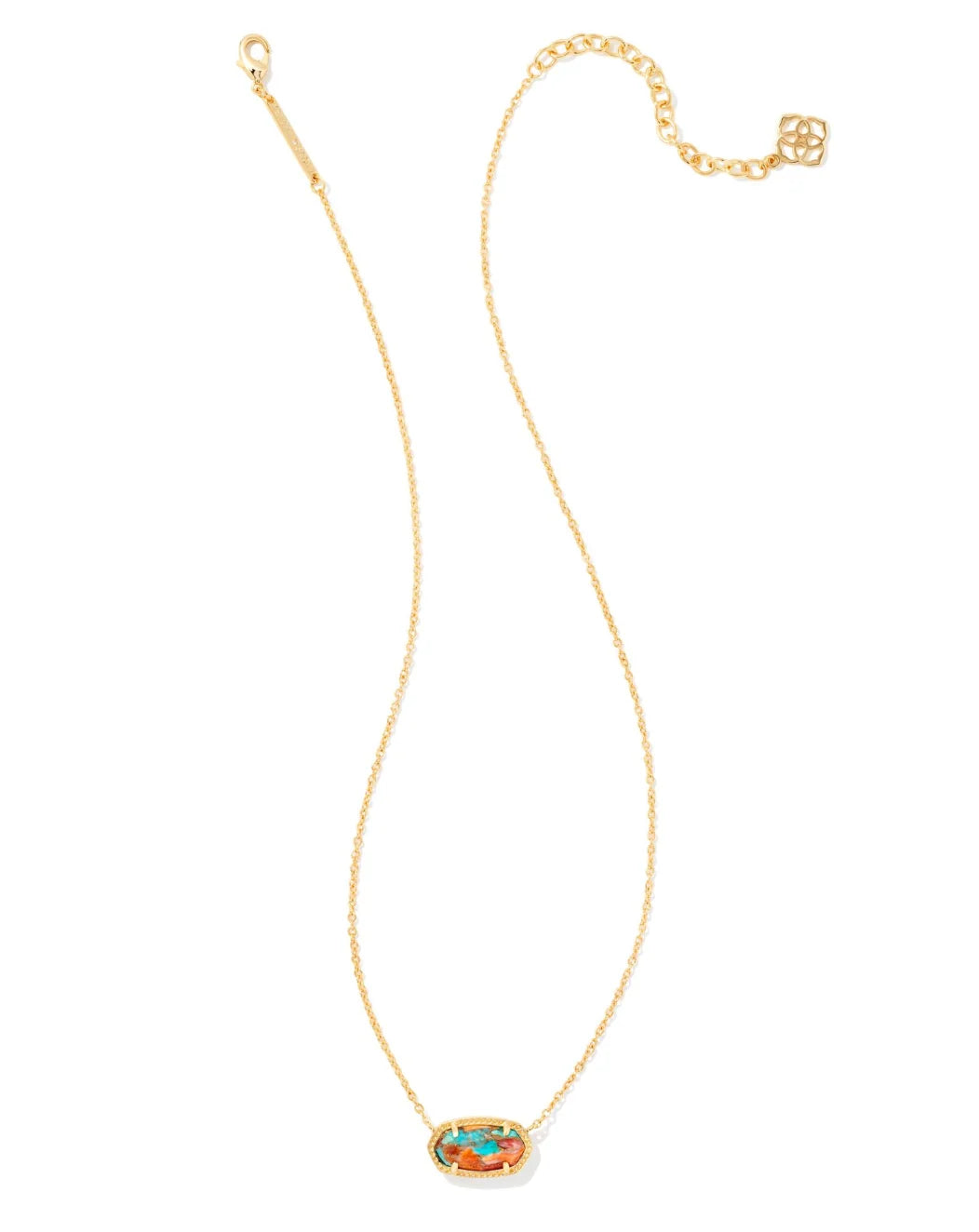 Kendra Scott - Elisa Gold Pendant Necklace - Bronze Veined Turquoise Magnesite Red Oyster