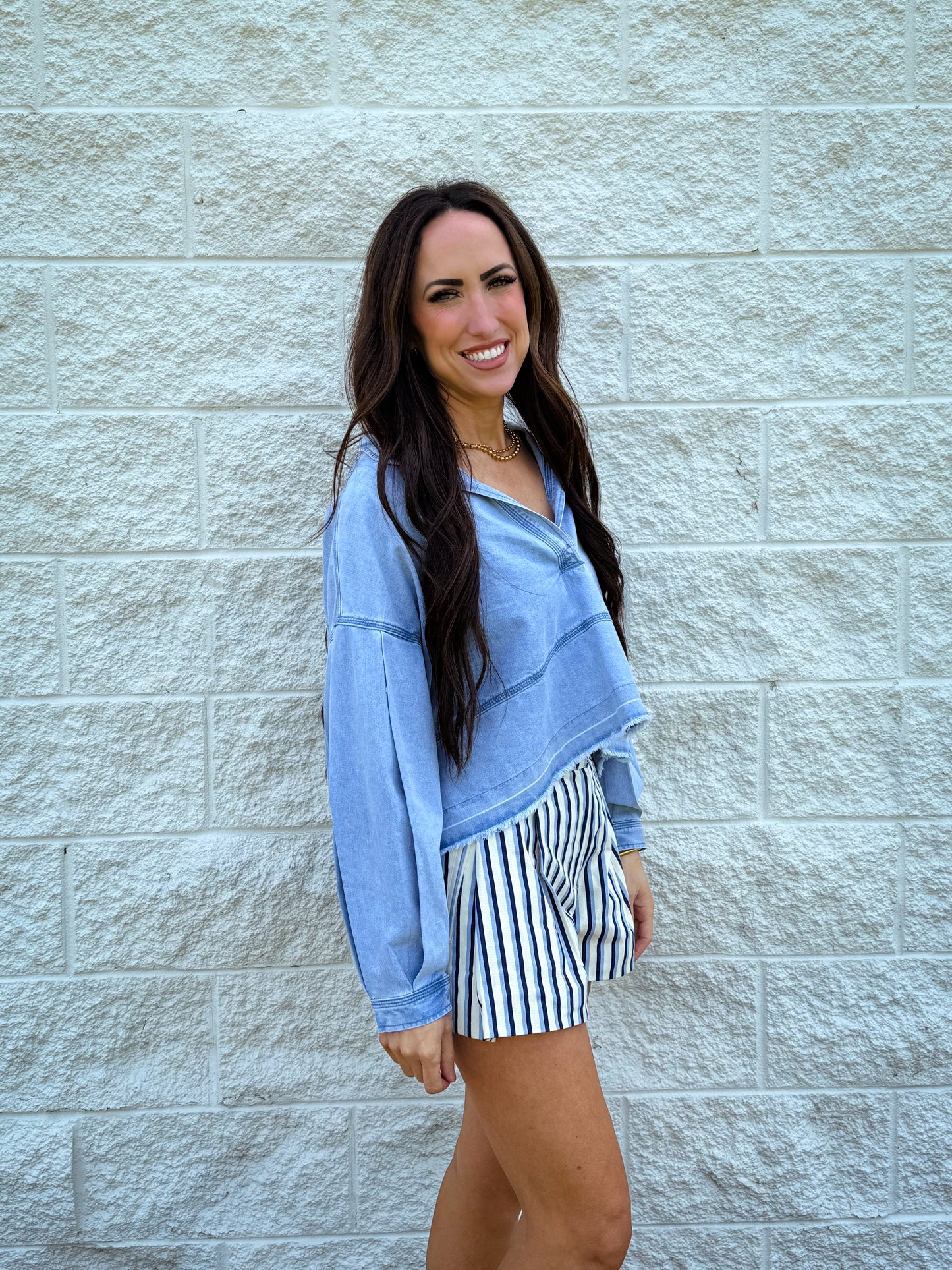 Retro Rails Stripe Shorts