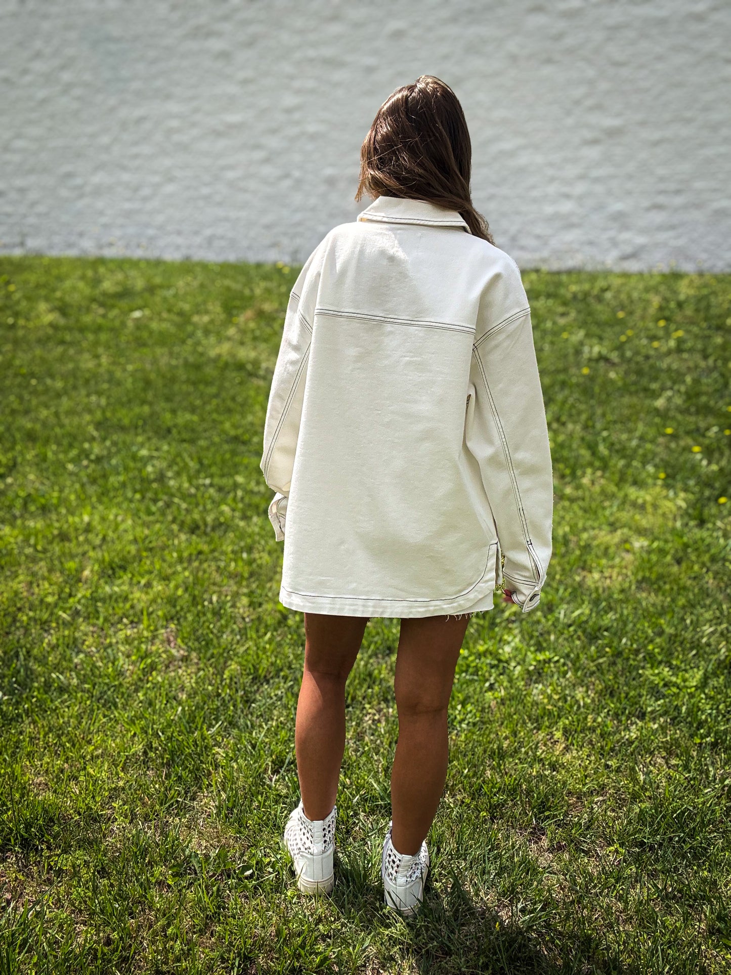 Hidden - Abbey Oversized Shacket - PEARL