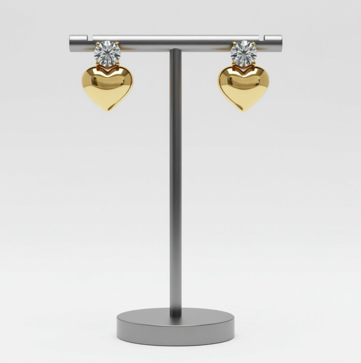 ADORN - Guard Your Heart Gold & Crystal Stud Earrings | Proverbs 4:23