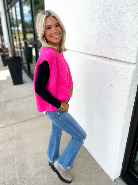 Hot Pink Sweater Vest