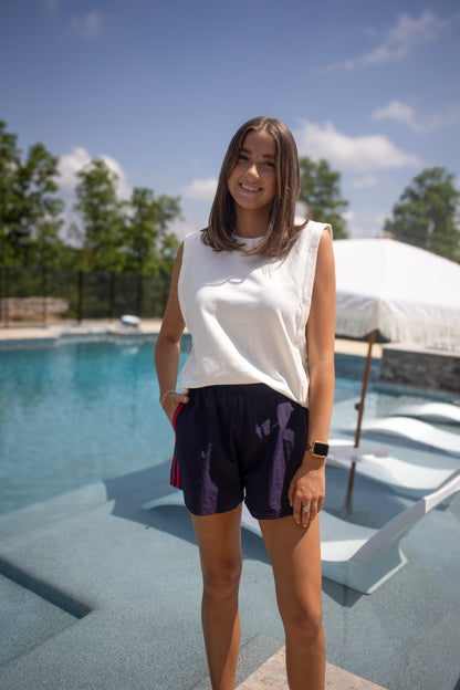 Fast Track Stripe Shorts - NAVY/RED