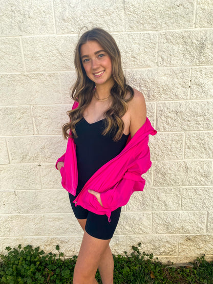 Noticed You Windbreaker Jacket - NEON PINK