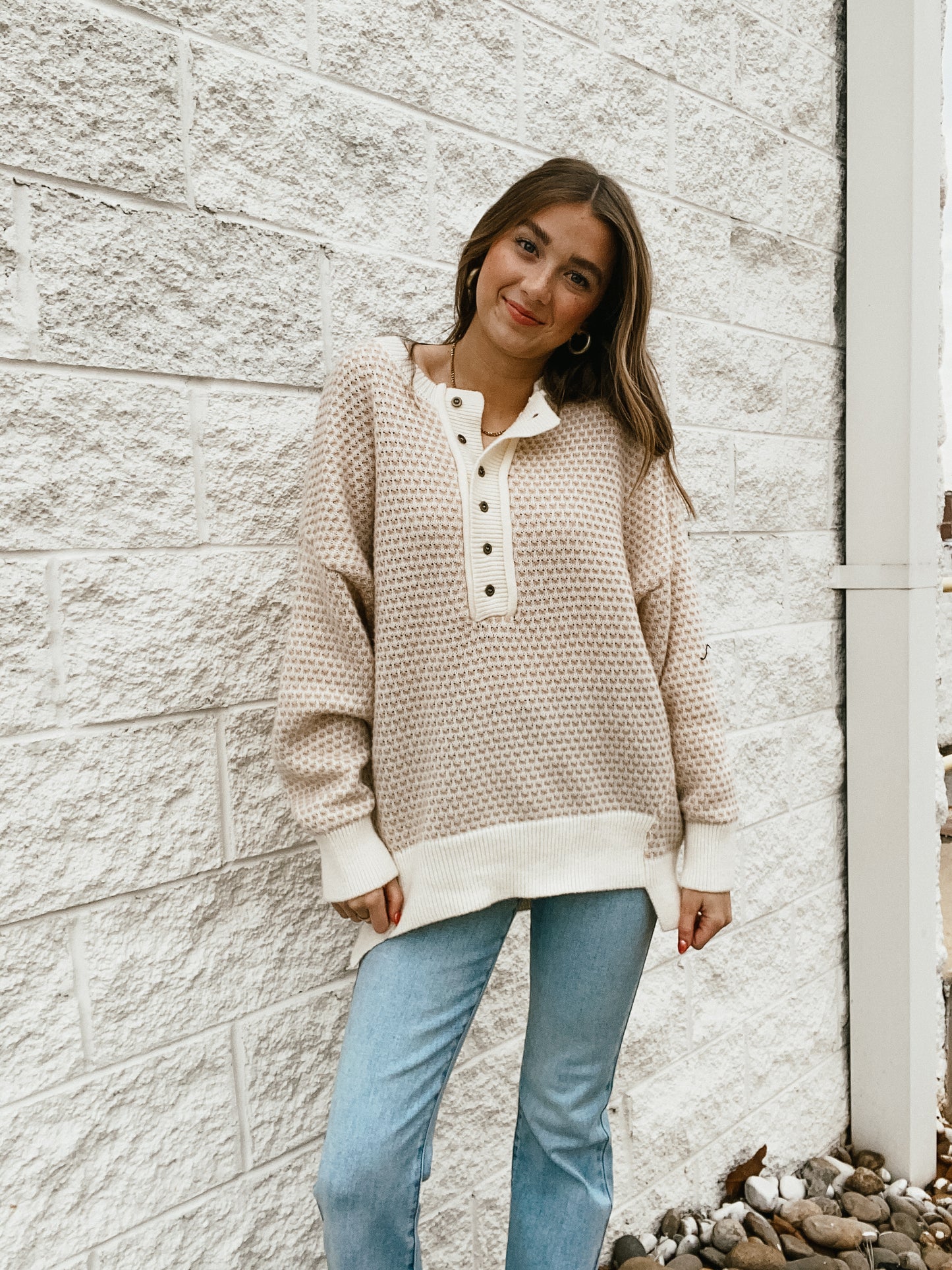 Winter Beige Oversized Sweater
