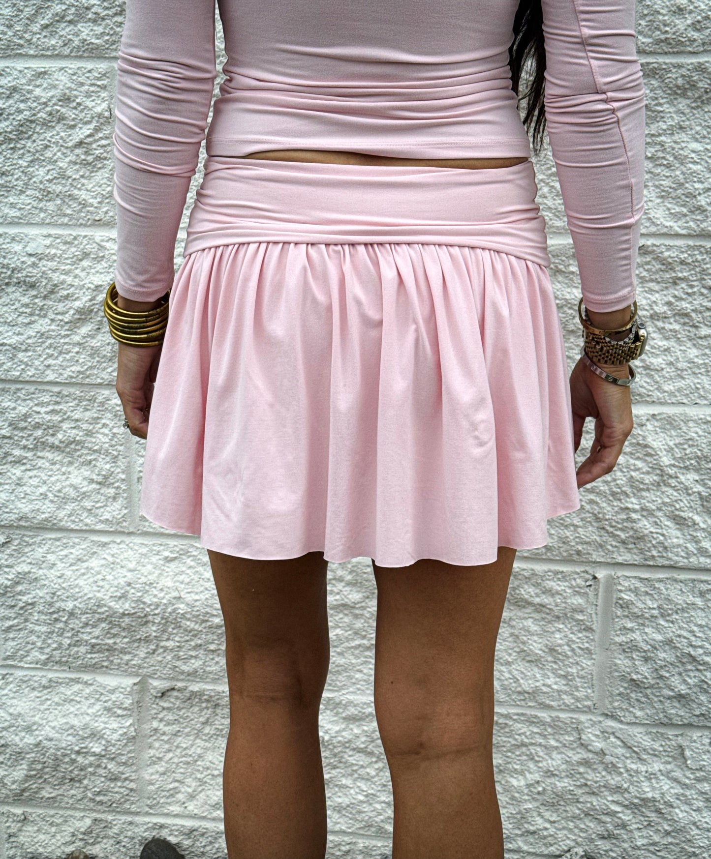 Catch a Break Foldover Skort - SOFT PINK