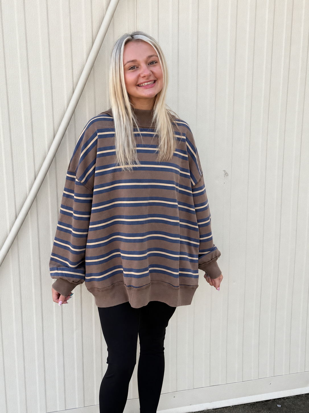 Free People - Palm Springs Striped Pullover - Army Combo