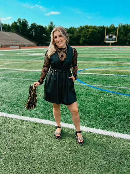 So Chic Faux Leather Dress
