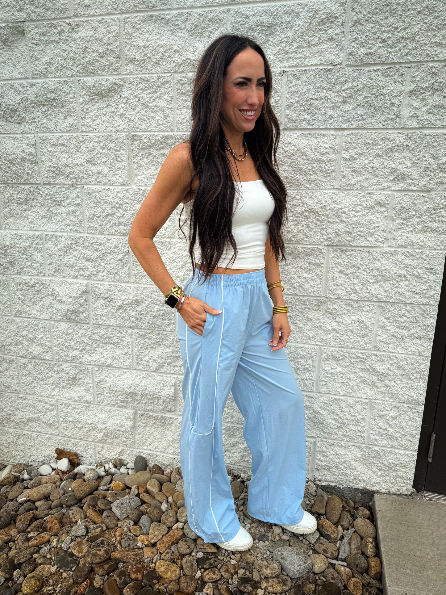 Glacier Motion Blue Track Pants