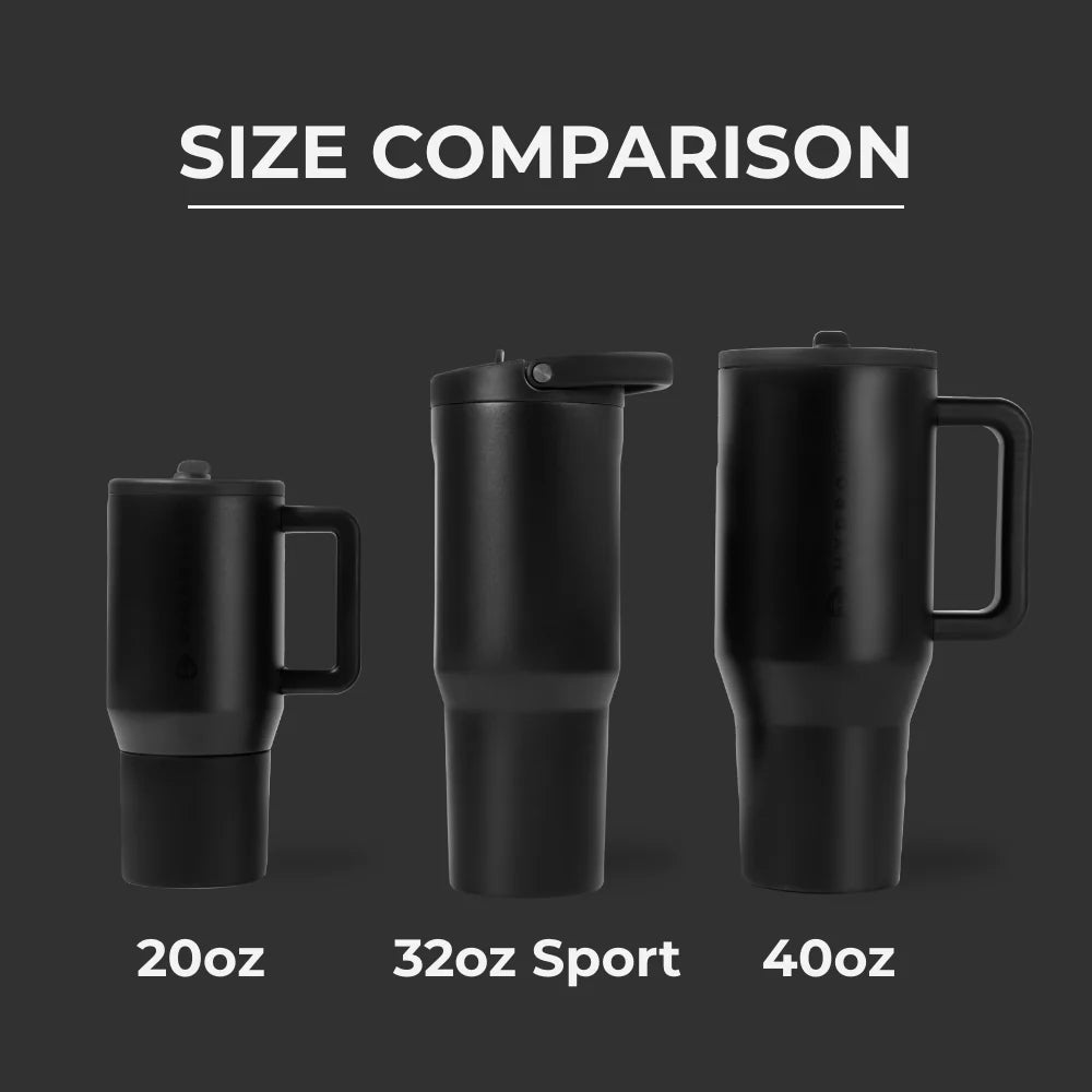 HydroJug - Black | 32oz Sport Tumbler Leakproof & Insulated