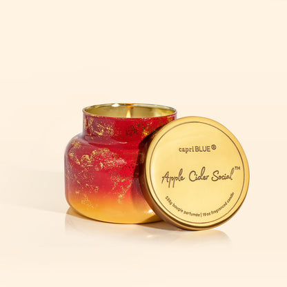 Capri Blue - Apple Cider Social Glimmer Signature Jar, 19 oz