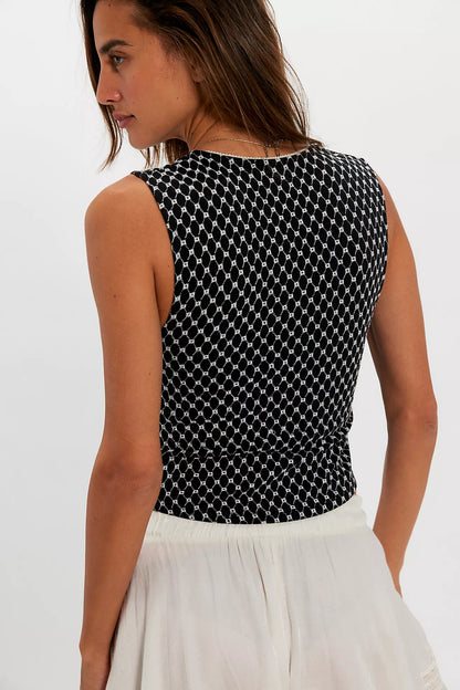 Free People - Good Graces Embroidered Cropped Lace Tank Top