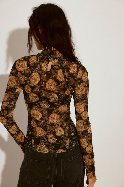 Free People - Lyric Long Sleeve - BLACK COMBO