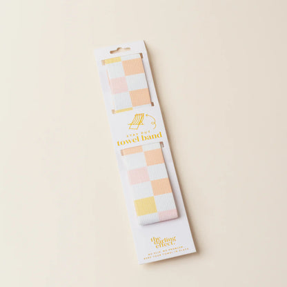 Stay-Put Towel Band - Peach Check