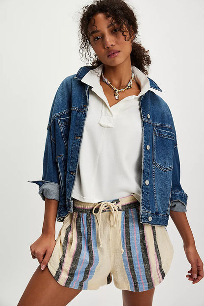 Free People - Kalli Board Shorts - SAND COMBO