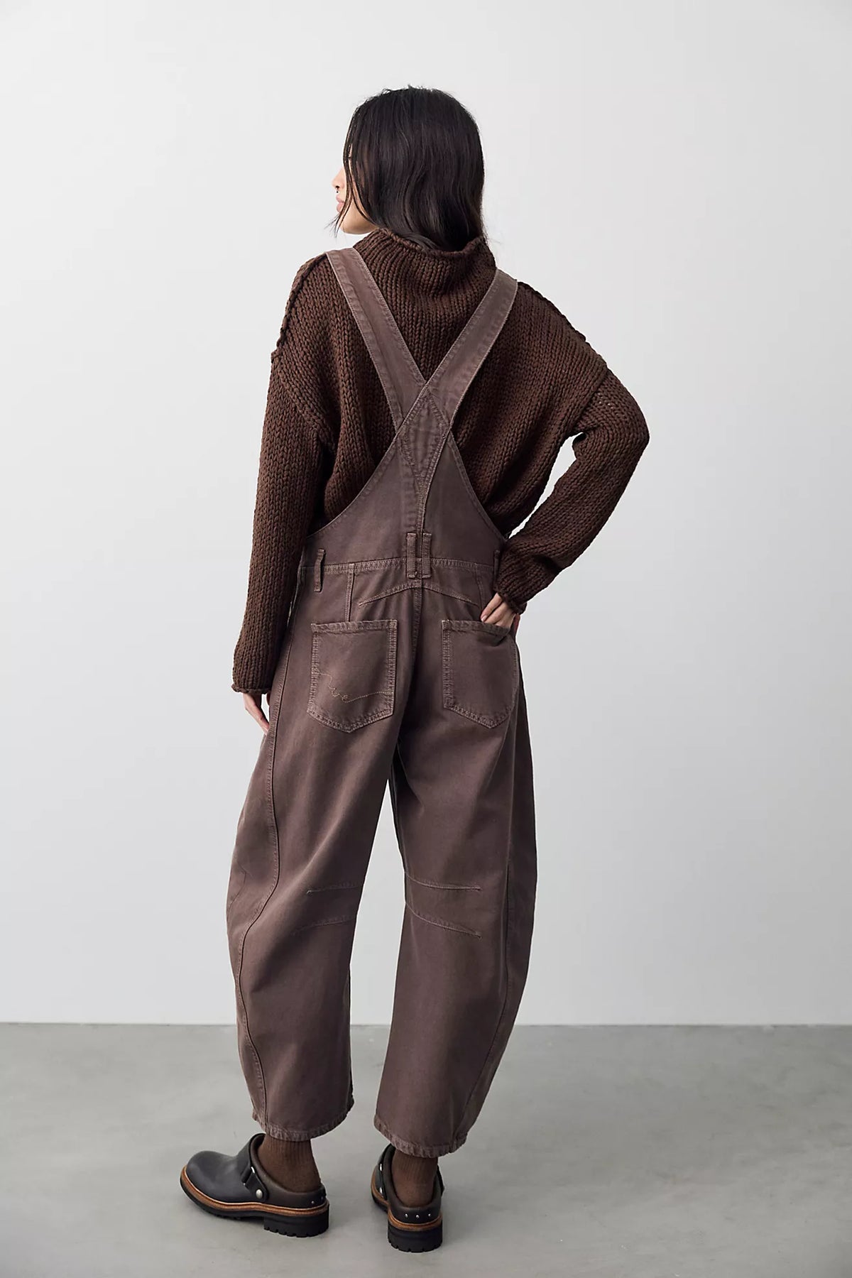 Free People - Good Luck Barrel Overalls - Chocolate Mousse
