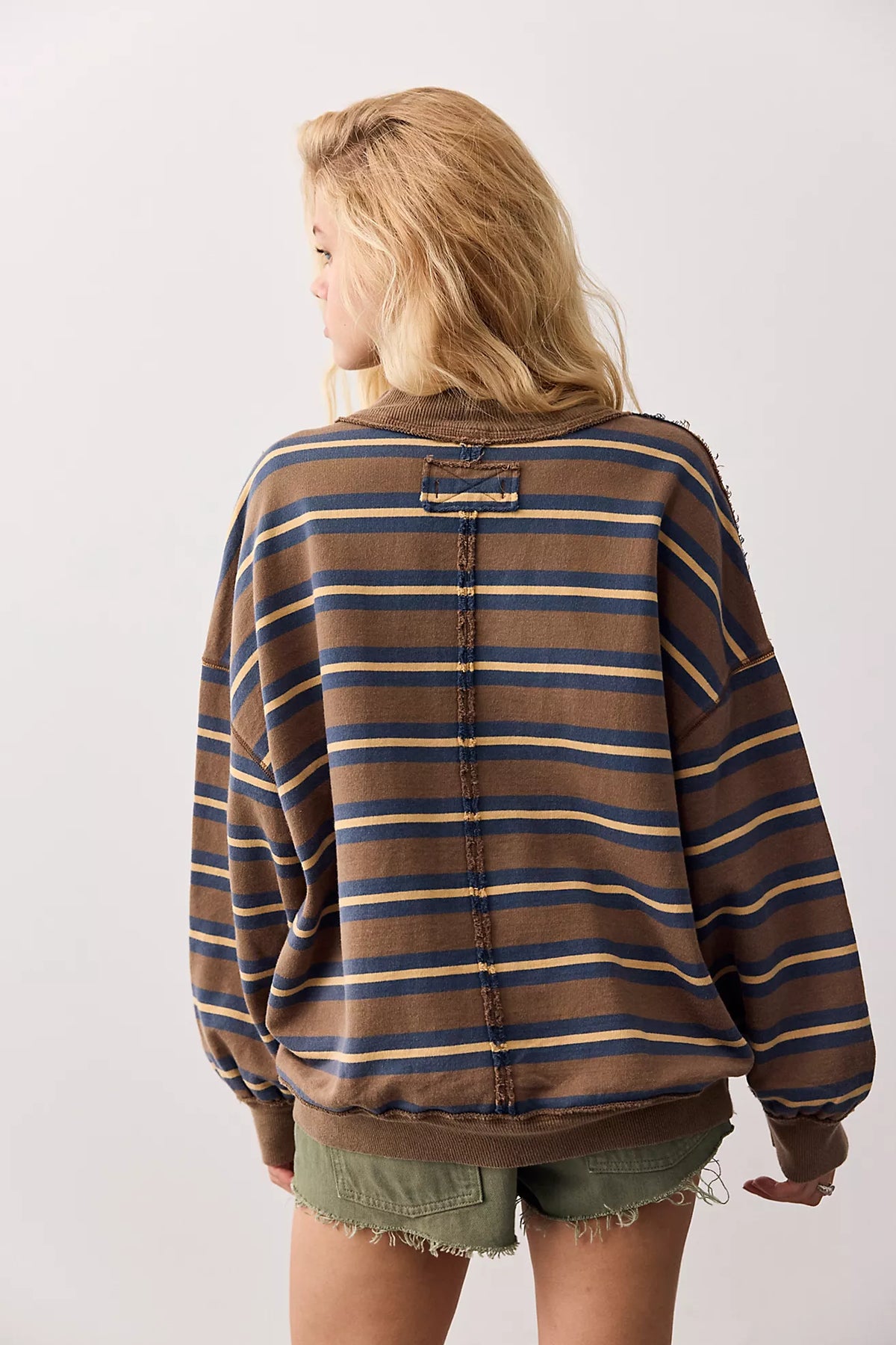 Free People - Palm Springs Striped Pullover - Army Combo
