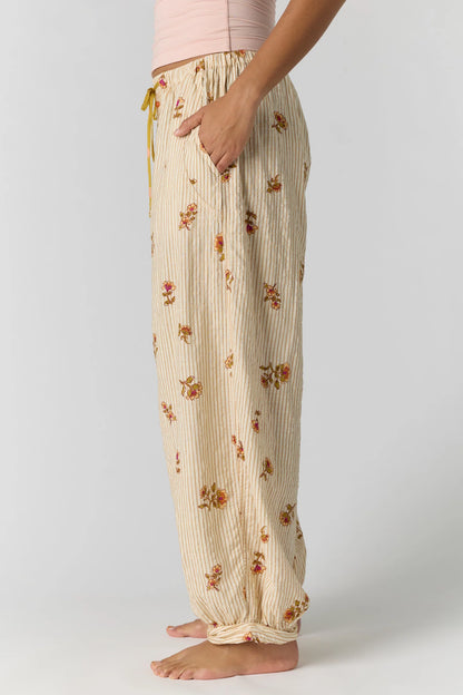Free People - On Repeat Drawstring Pants - IVORY FLORAL