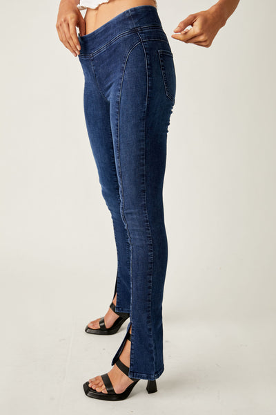 Free People - Double Dutch Pull On Slit - Blue Muse