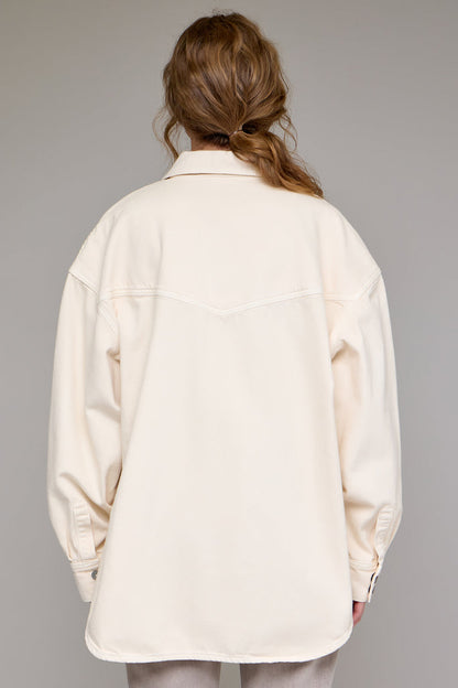 Hidden - Abbey Ecru Oversized Western Jacket