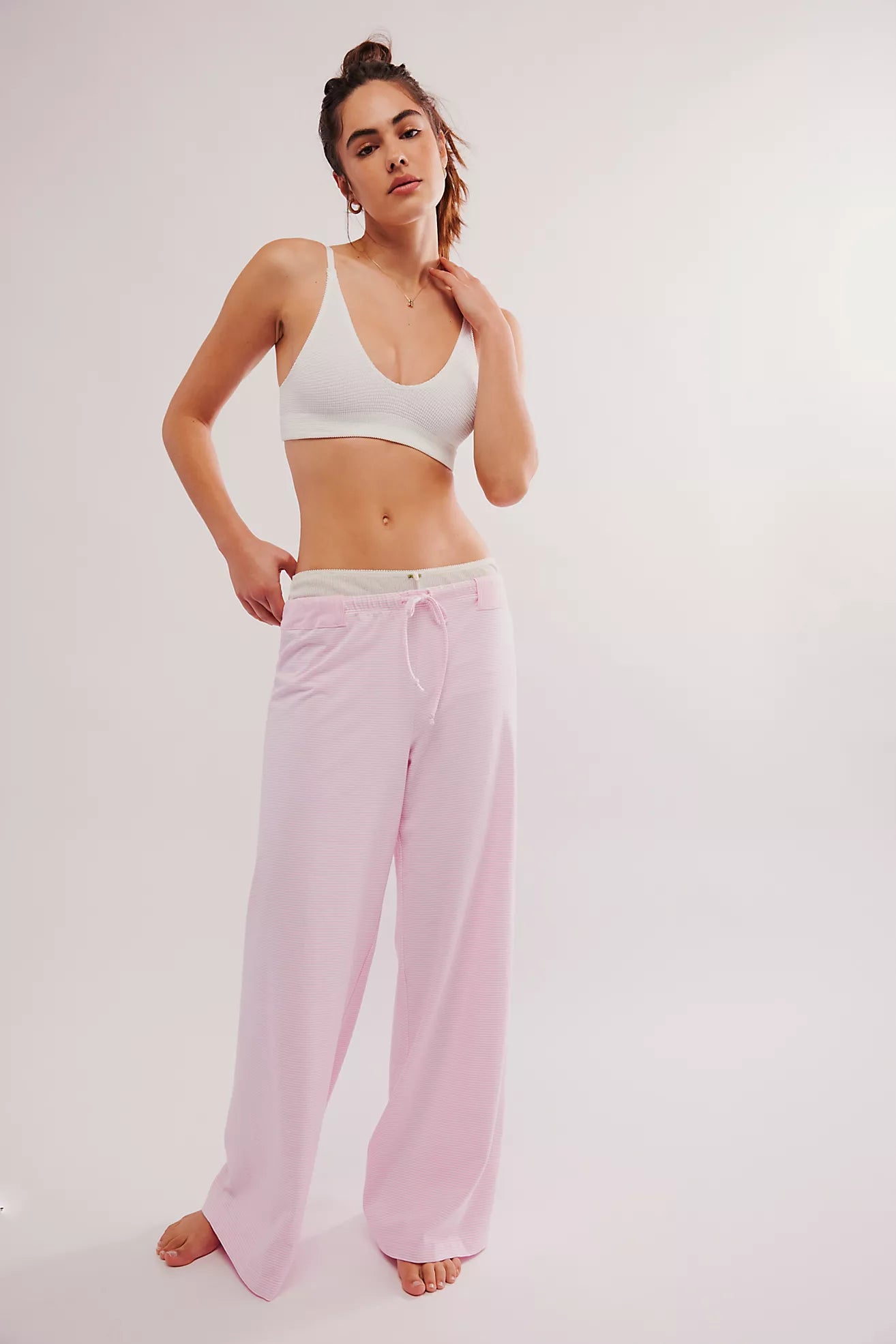 Free People- Out And About Stripe Lounge Pants - PINK