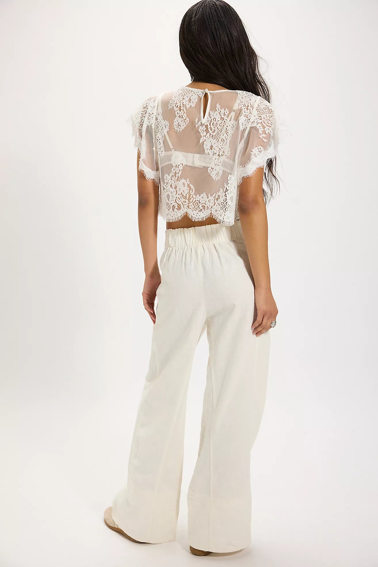Free People-Day's End Linen Pull-On Pants-CLEAN IVORY