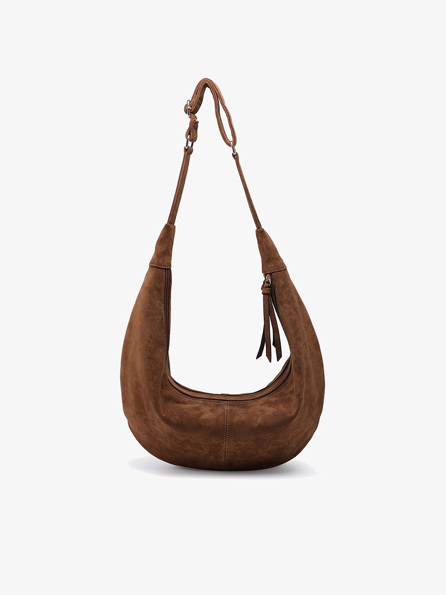 Andi Vegan Suede Sling Bag - BROWN