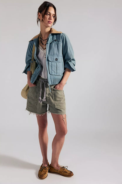 Free People - Moxie Barrel Shorts - FERN