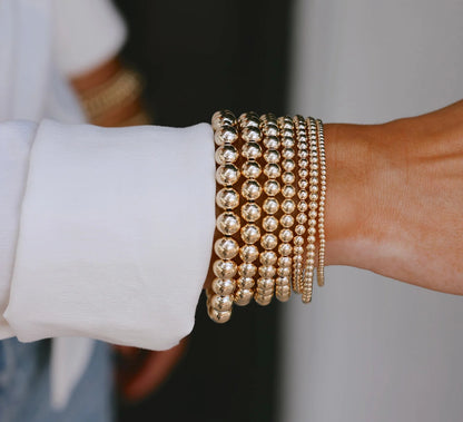 BARA BOHEME - 14K Gold Filled Classic Ball Bead Bracelet - 5MM
