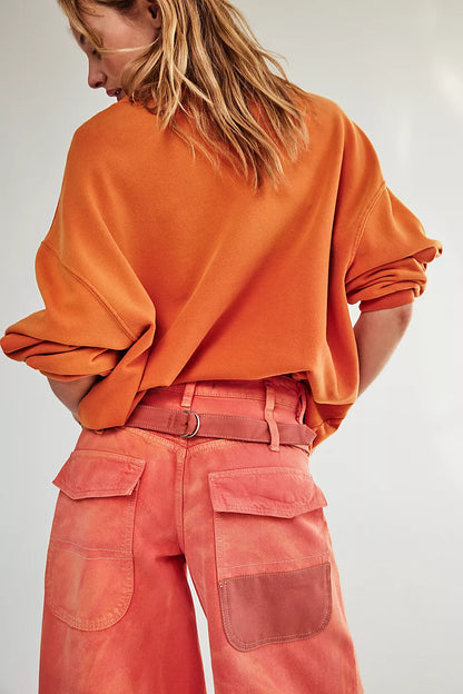 Free People - Waterfalls Baggy Wide-Leg Jeans - Oklahoma Sun