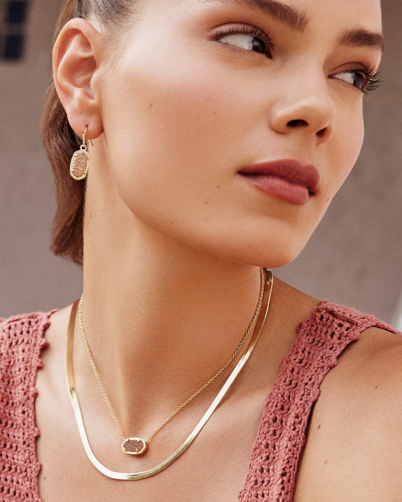 Kendra Scott - Elisa Gold Pendant Necklace - SPICE DRUSY – YES