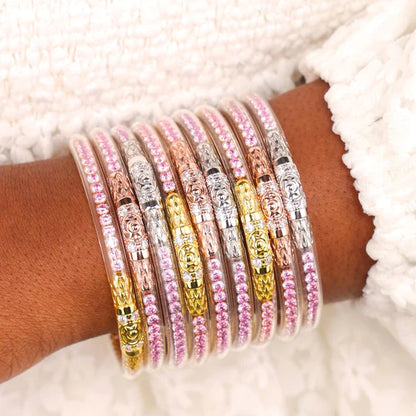 BuDhaGirl - Three Queens All Weather Bangle - PETAL PINK