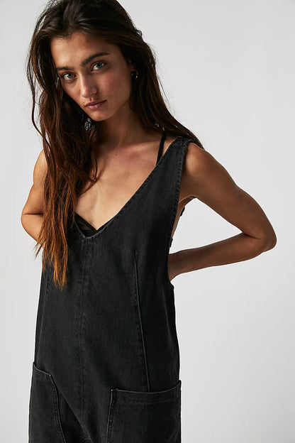 Free People - High Roller Jumpsuit - MINERAL BLACK