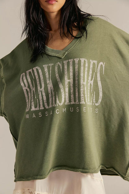 Free People - Venice V-Neck Graphic Sweatshirt - BERKSHIRES