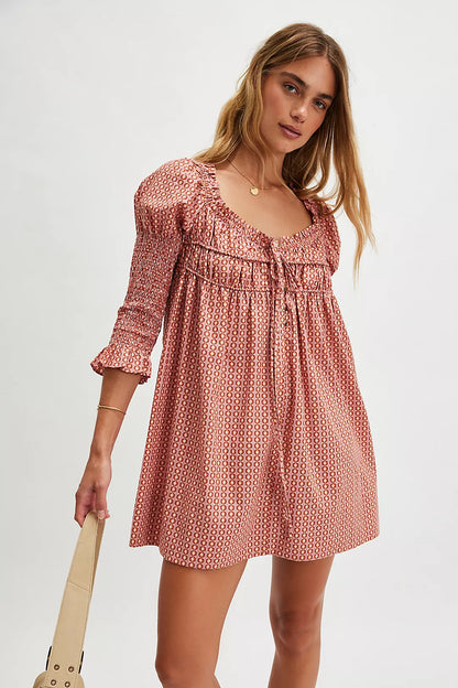 Free People - Star Dip Mini Dress - Glass Roses Combo