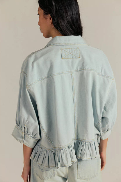 Free People - Bailey Denim Shirt - LIGHT TINT WASH