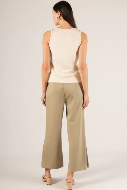 Serenity Modal Side Slit Pants - OLIVE