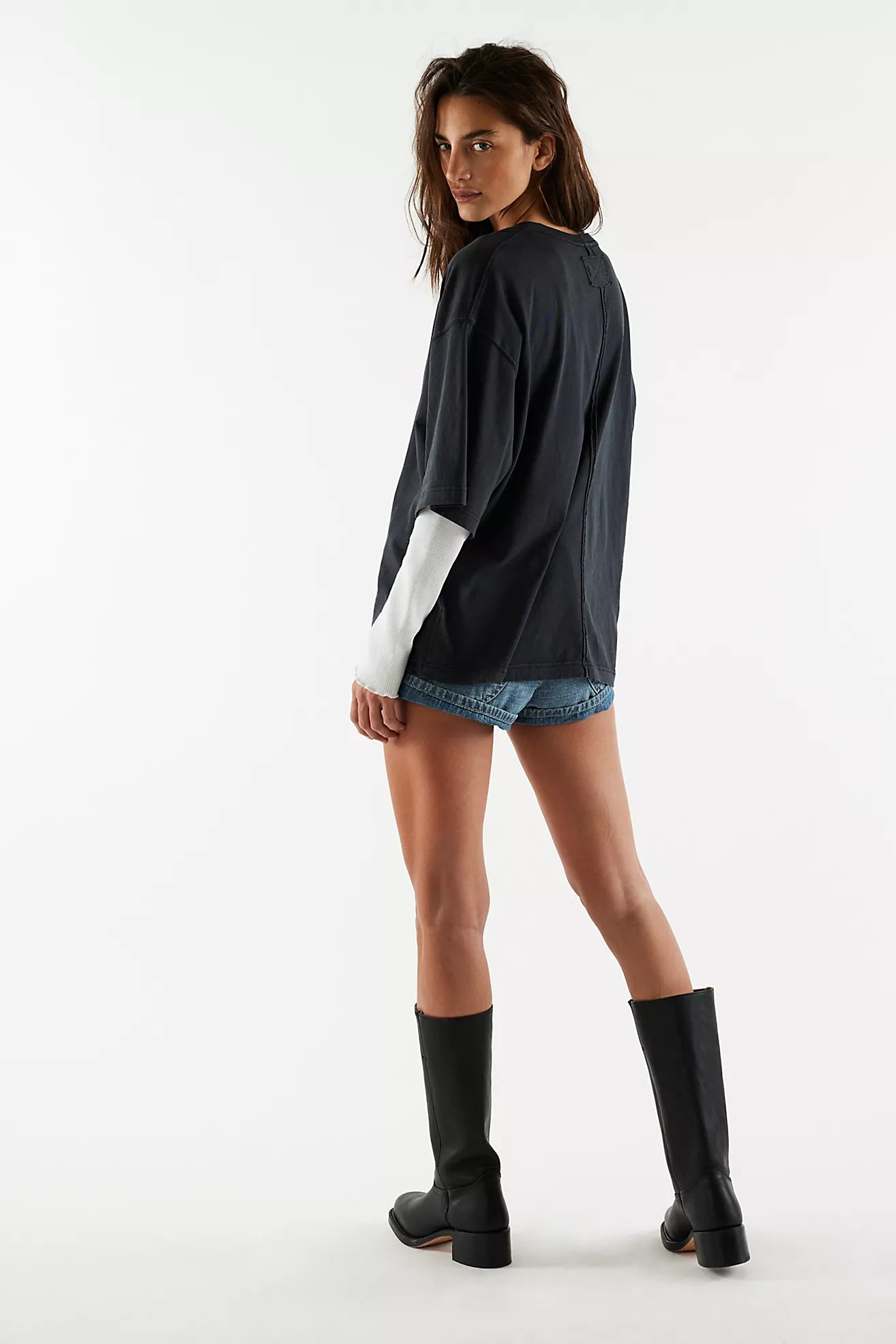 Free People - Perfect Oversized Tee - BLACK
