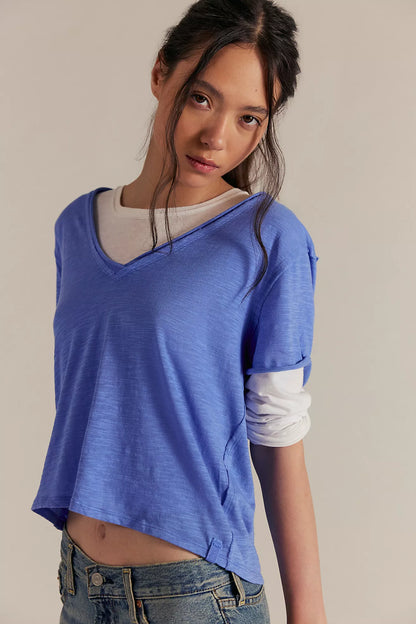 Free People - Take 2 Tee - CORNFLOWER COMBO