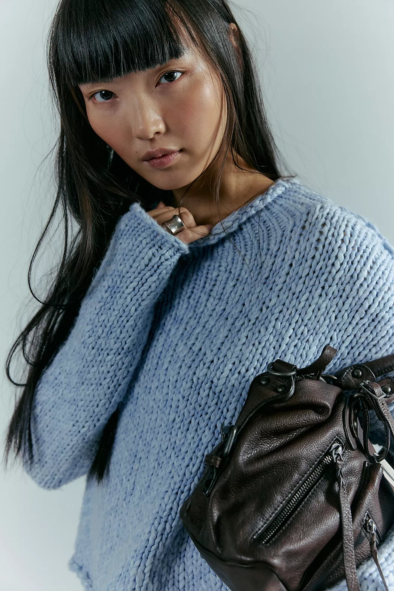Free People - Opal Rollneck Knit Sweater - CASHMERE BLUE