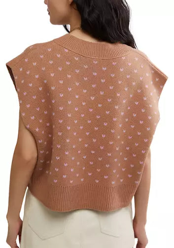 Free People - Pattern Easy Street Vest - Cafe Blossom Combo